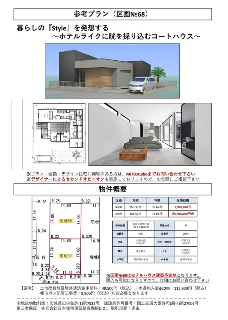 茨城県水戸市河和田町の土地販売（2区画）