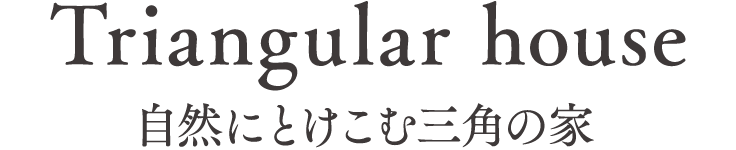 Triangular house　自然にとけこむ三角の家